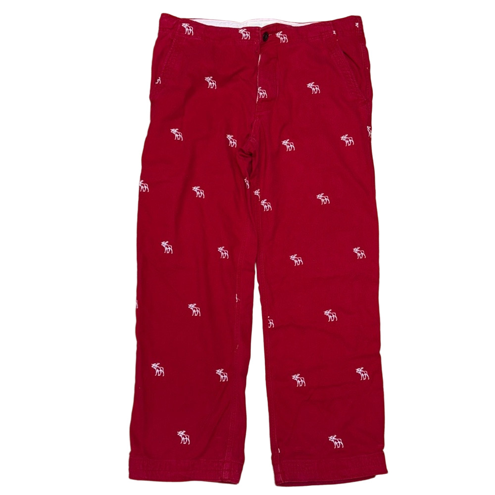 Abercrombie & Fitch XL Red Moose Embroidered Chino Pants Casual Prep